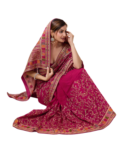 Zari Embroidered Festive Saree
