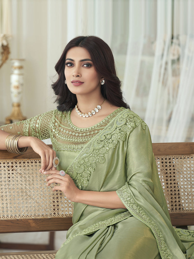 Embroidered Designer Party Saree