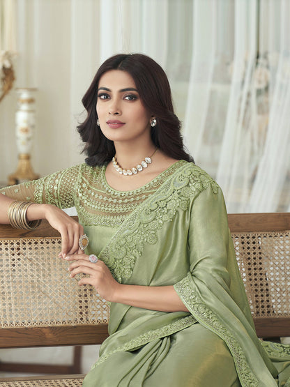 Embroidered Designer Party Saree