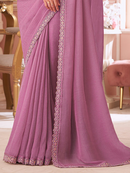 Embroidered Border Party Saree