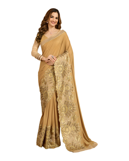 Floral Embroidered Designer Saree