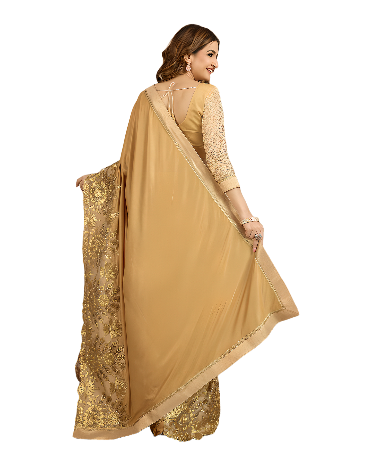 Floral Embroidered Designer Saree