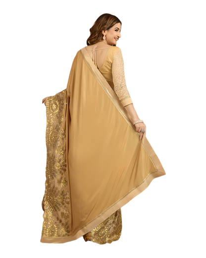 Floral Embroidered Designer Saree