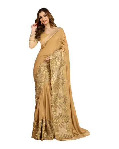 Floral Embroidered Designer Saree