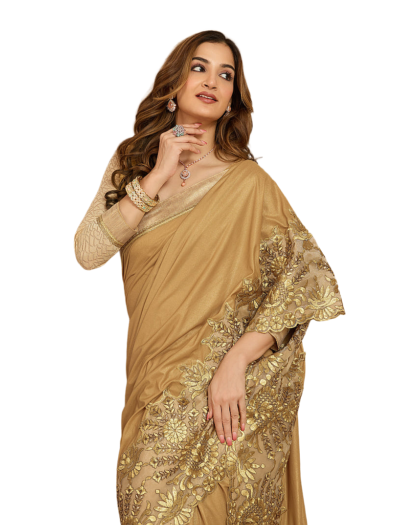 Floral Embroidered Designer Saree