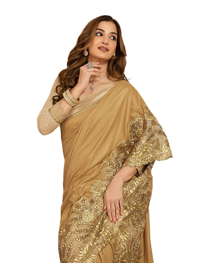 Floral Embroidered Designer Saree
