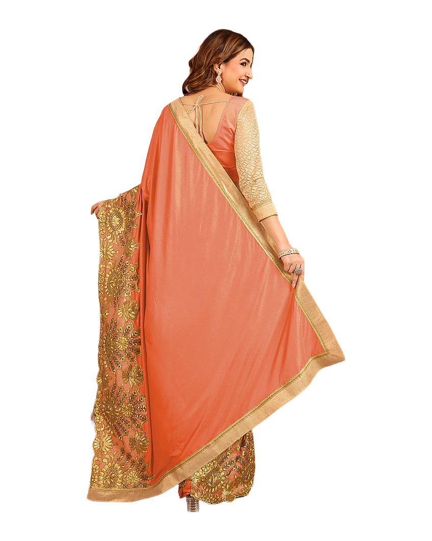 Floral Embroidered Designer Saree
