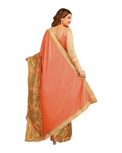 Floral Embroidered Designer Saree