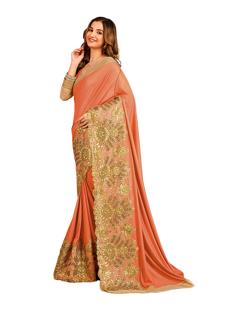 Floral Embroidered Designer Saree