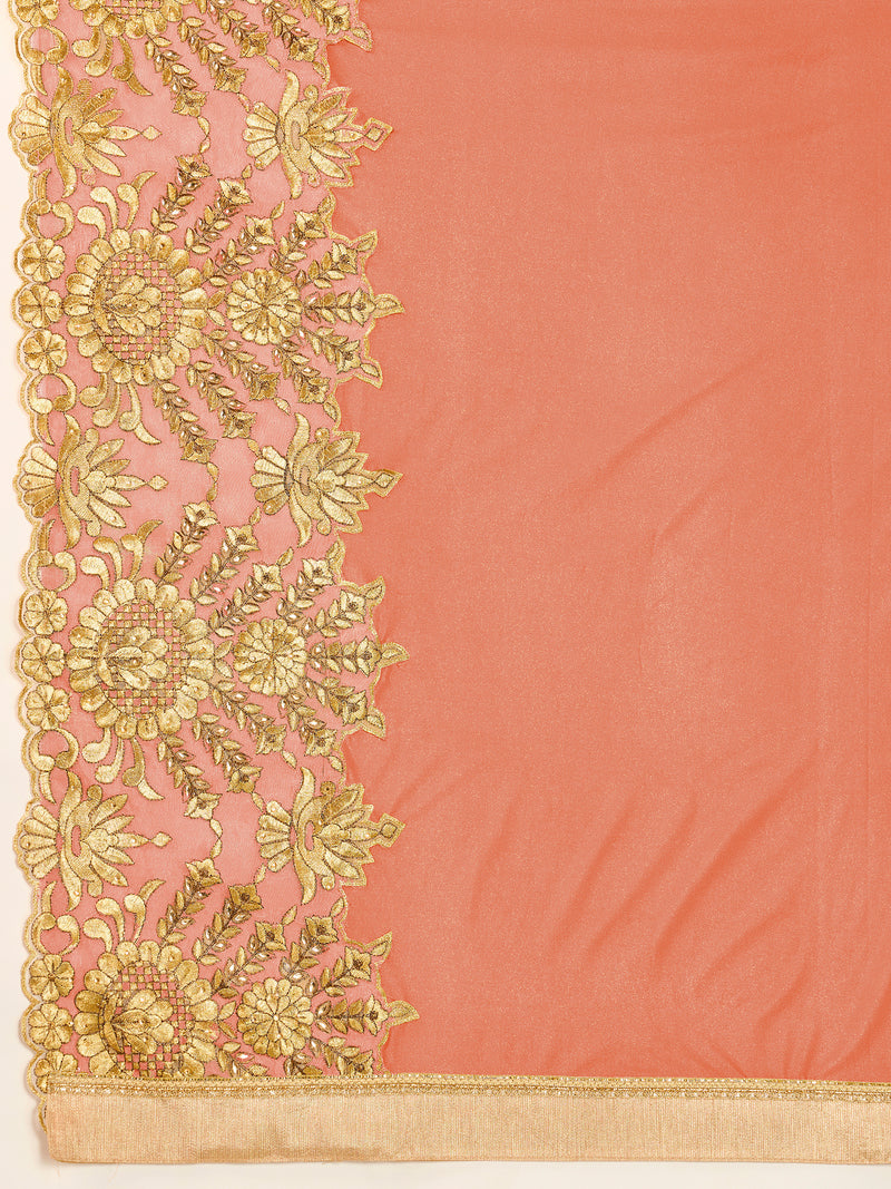 Floral Embroidered Designer Saree