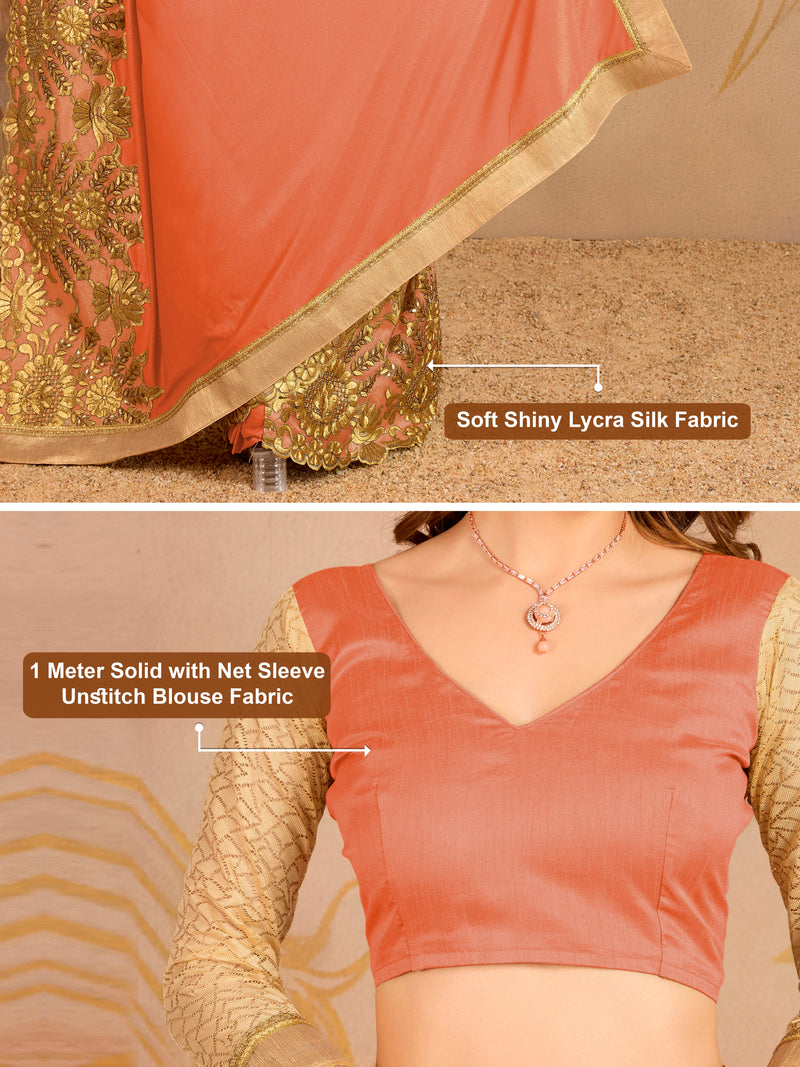 Floral Embroidered Designer Saree