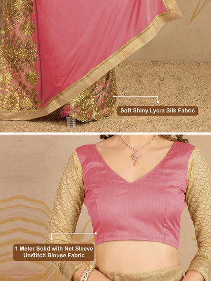 Floral Embroidered Designer Saree