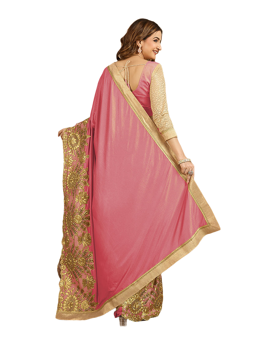 Floral Embroidered Designer Saree