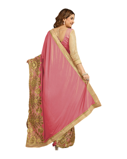 Floral Embroidered Designer Saree