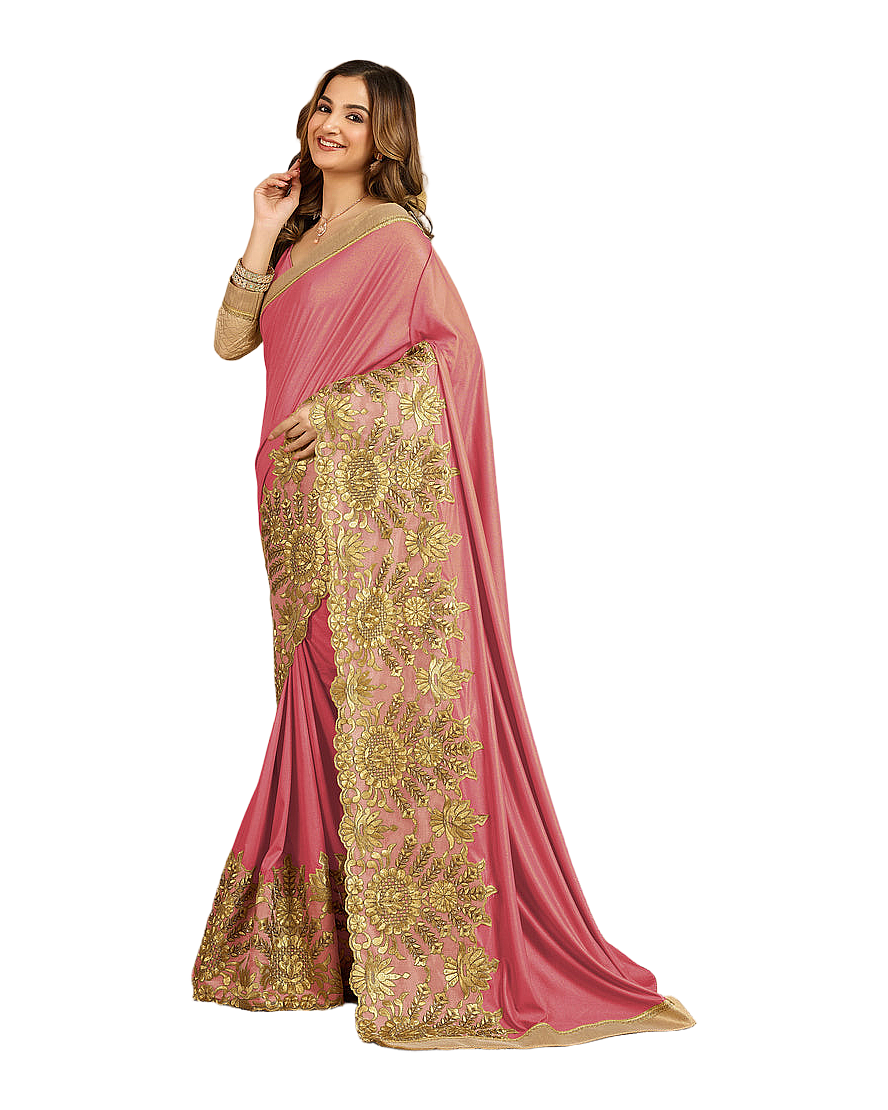 Floral Embroidered Designer Saree