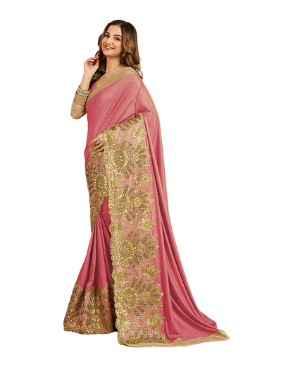 Floral Embroidered Designer Saree