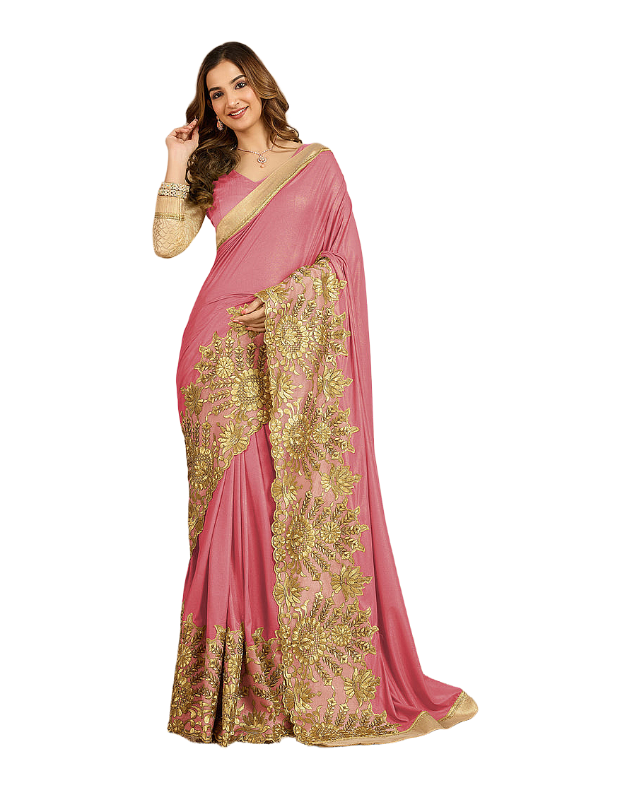 Floral Embroidered Designer Saree