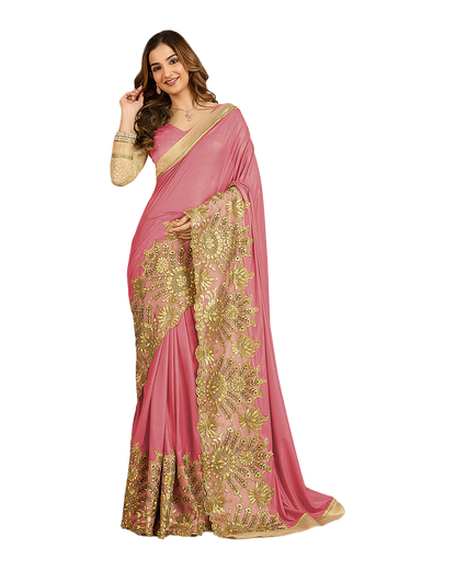 Floral Embroidered Designer Saree