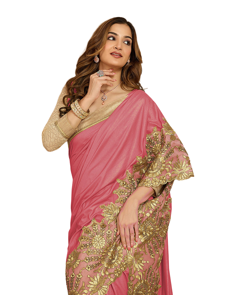 Floral Embroidered Designer Saree
