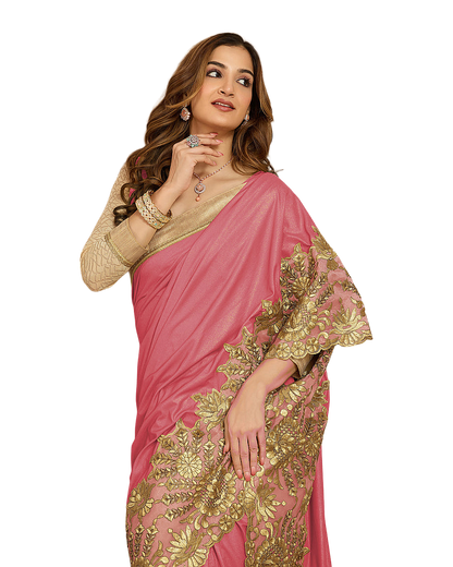 Floral Embroidered Designer Saree