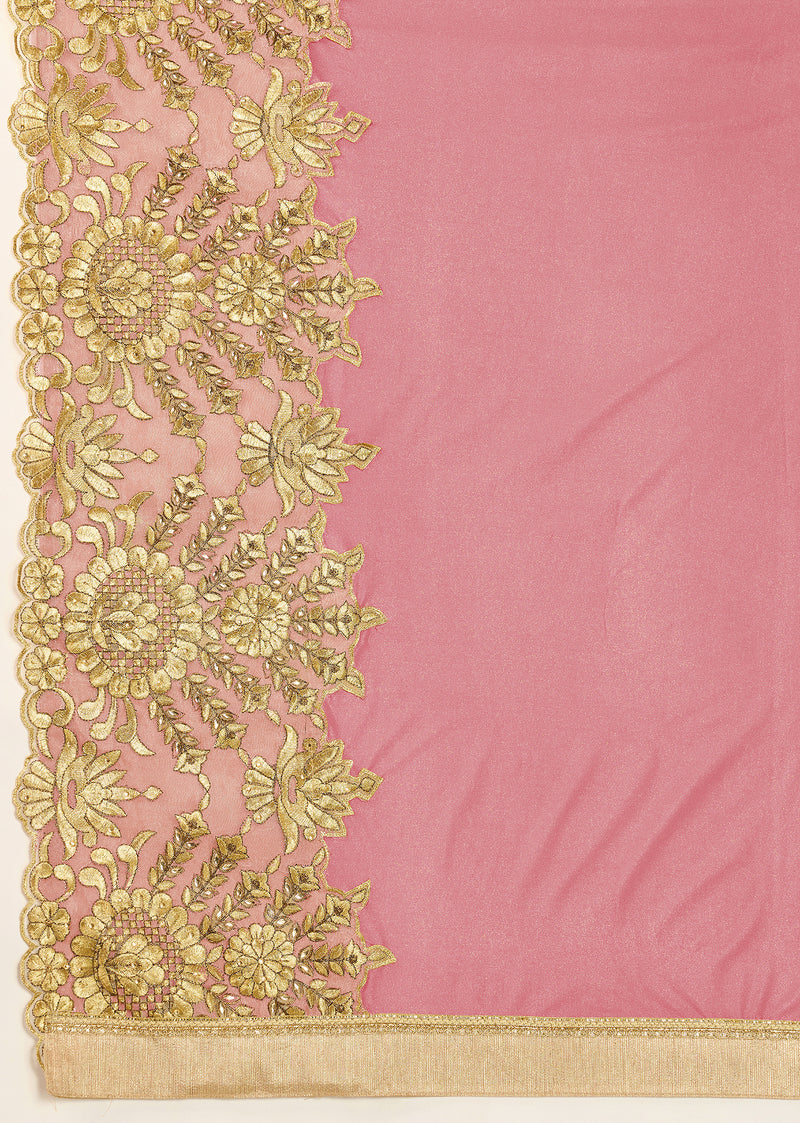Floral Embroidered Designer Saree