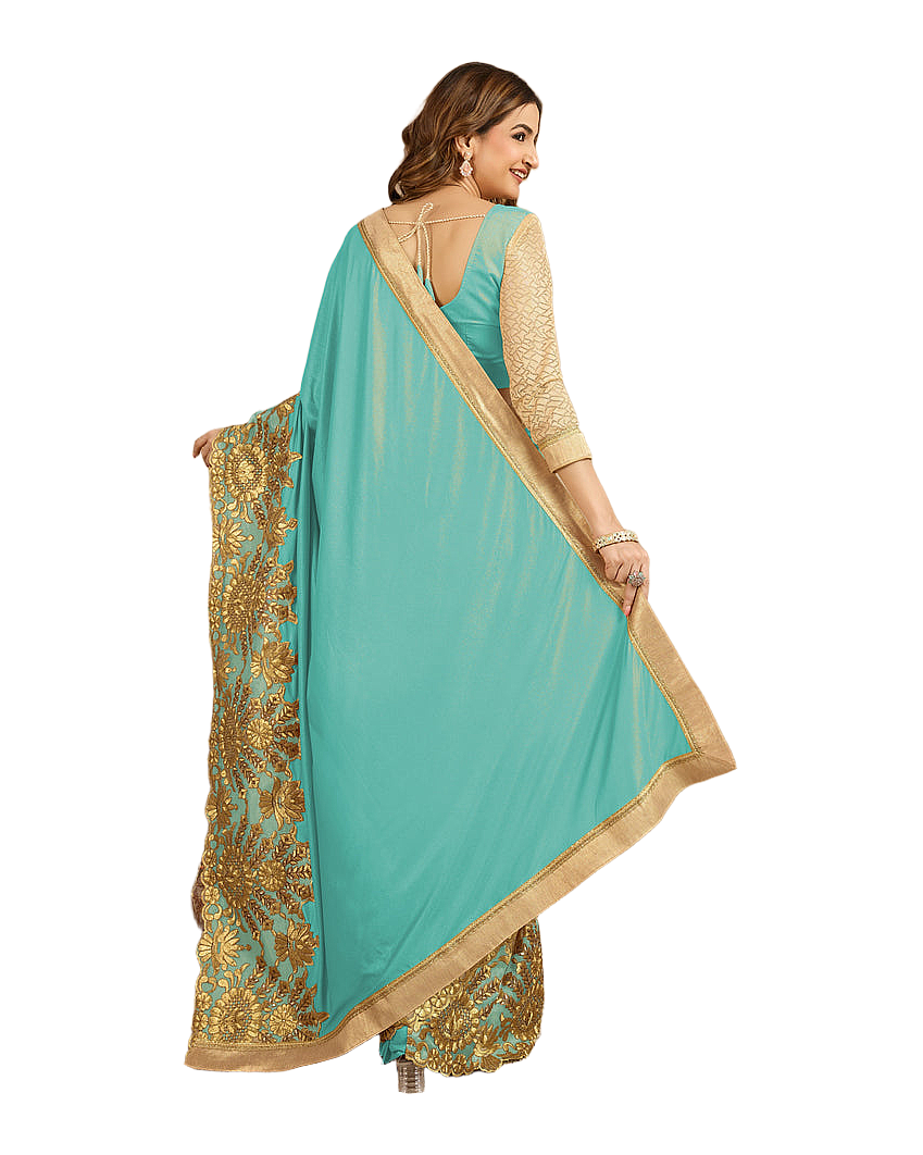 Floral Embroidered Designer Saree