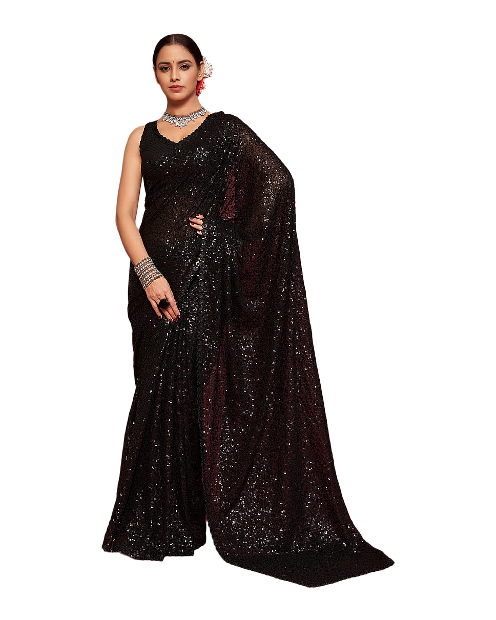 Sequin Embroidered Party Saree