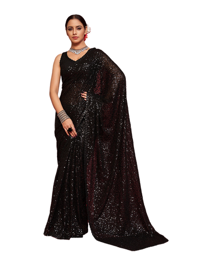 Sequin Embroidered Party Saree