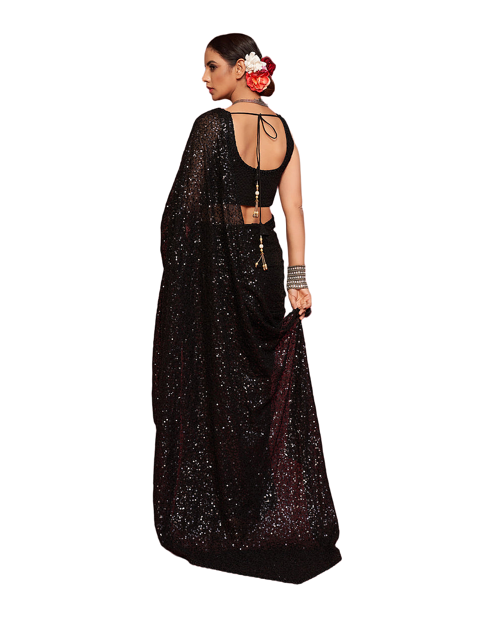 Sequin Embroidered Party Saree