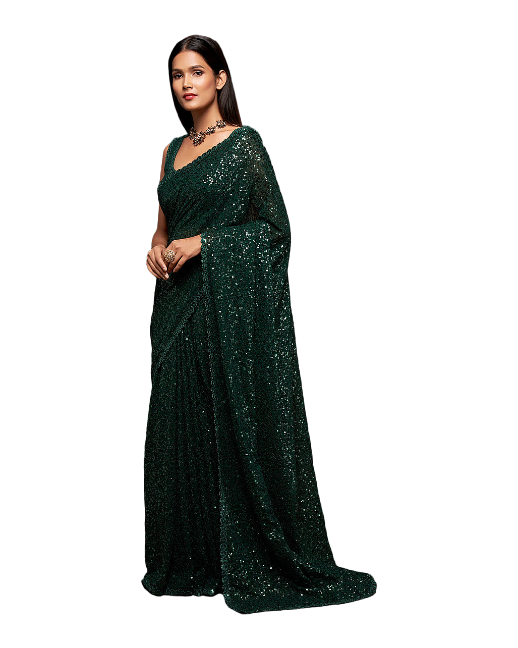 Sequin Embroidered Party Saree