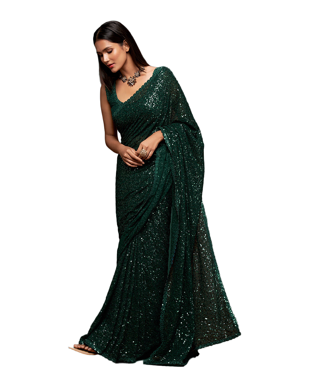 Sequin Embroidered Party Saree