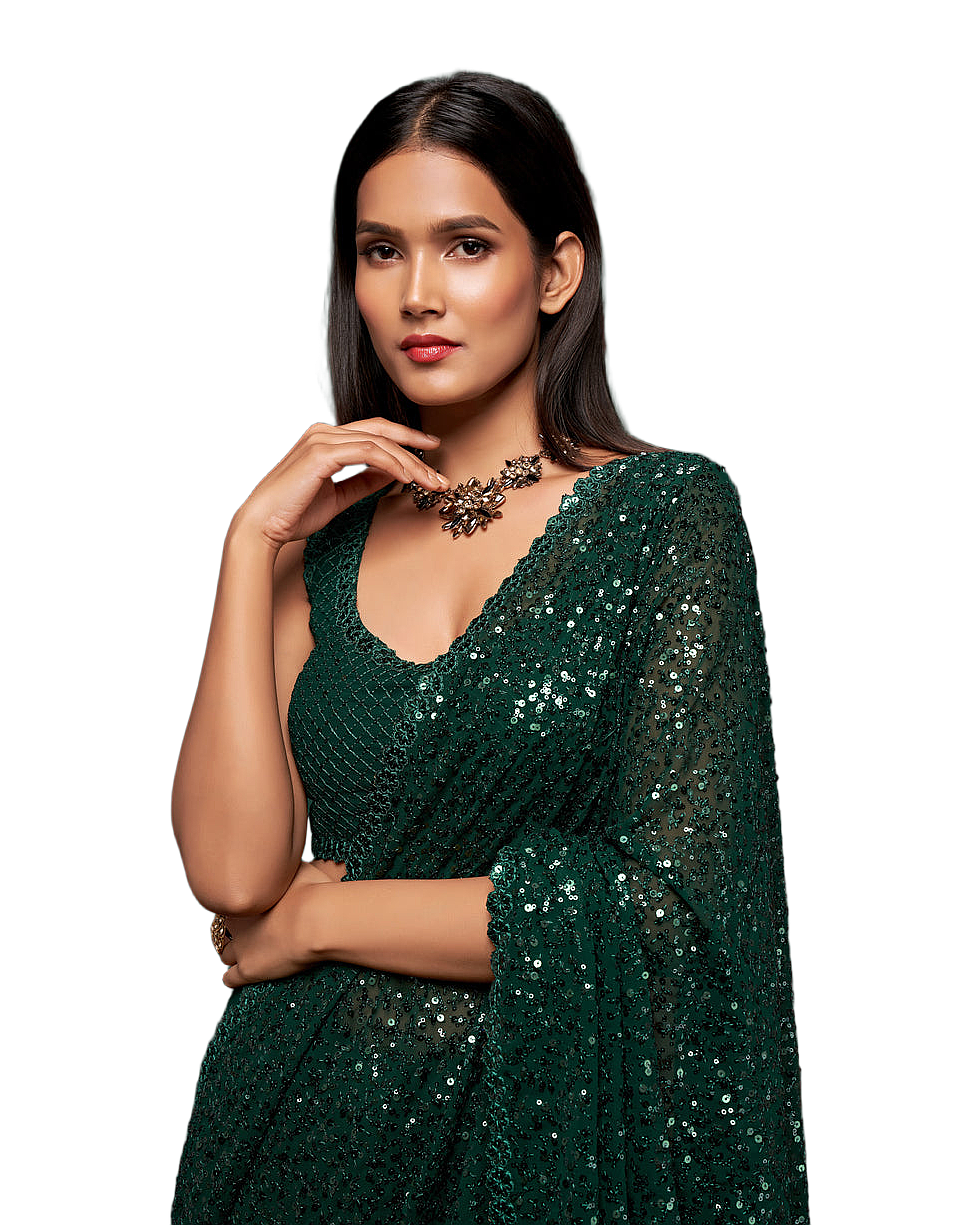 Sequin Embroidered Party Saree