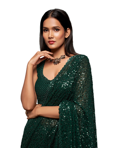 Sequin Embroidered Party Saree