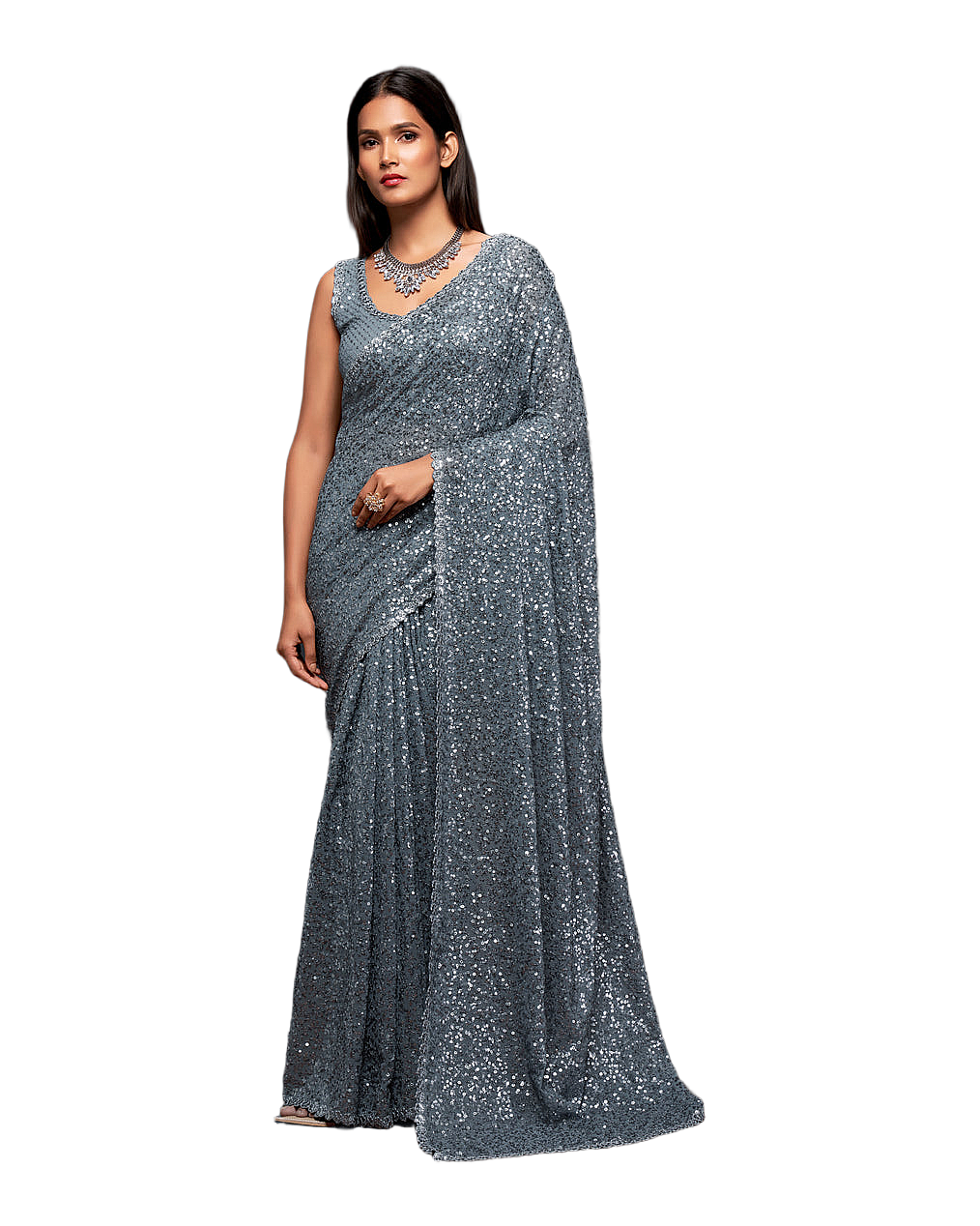 Sequin Embroidered Party Saree