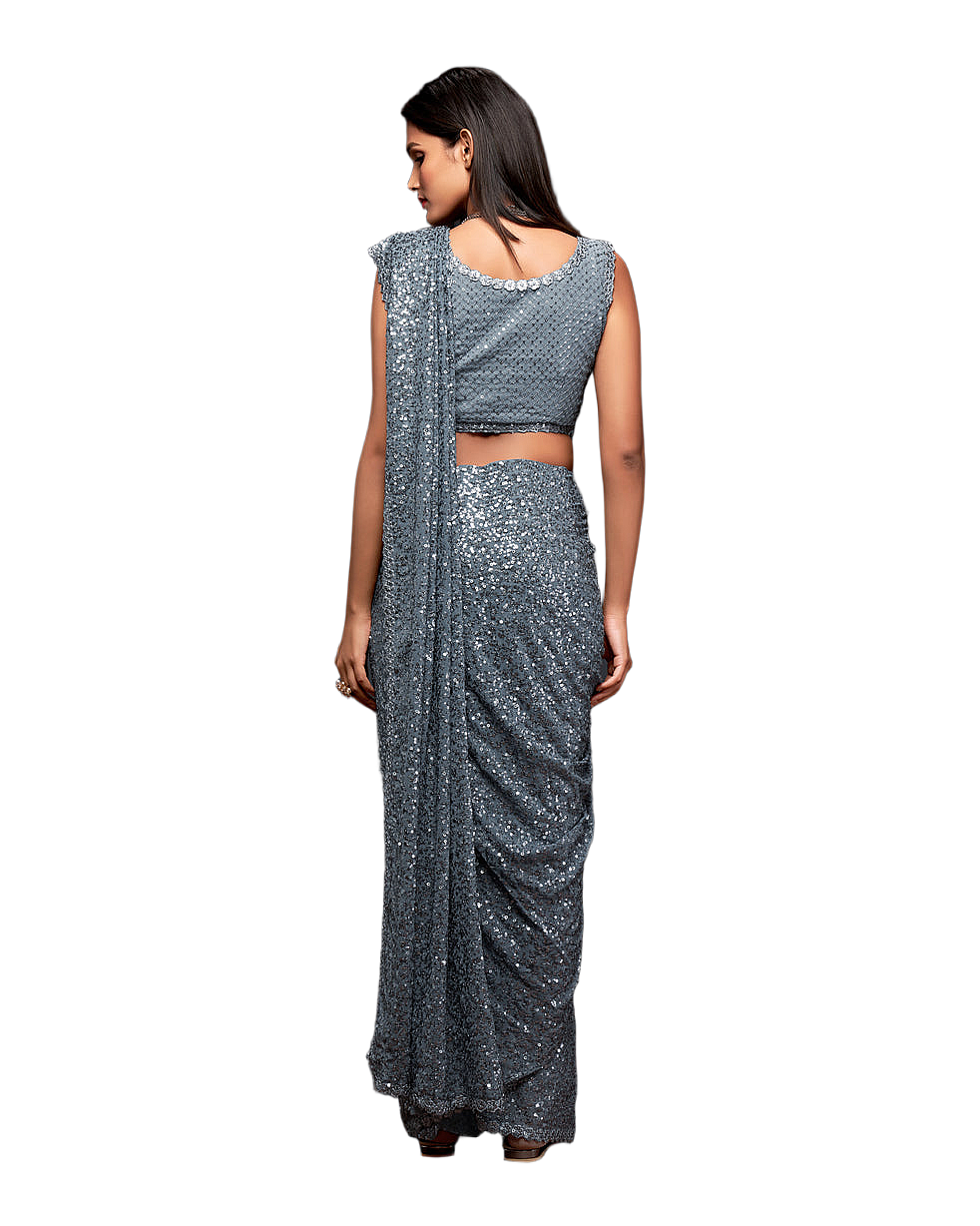 Sequin Embroidered Party Saree