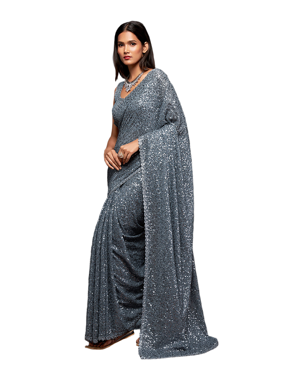 Sequin Embroidered Party Saree