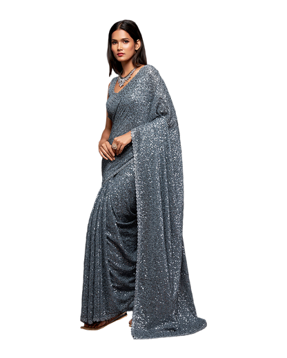 Sequin Embroidered Party Saree