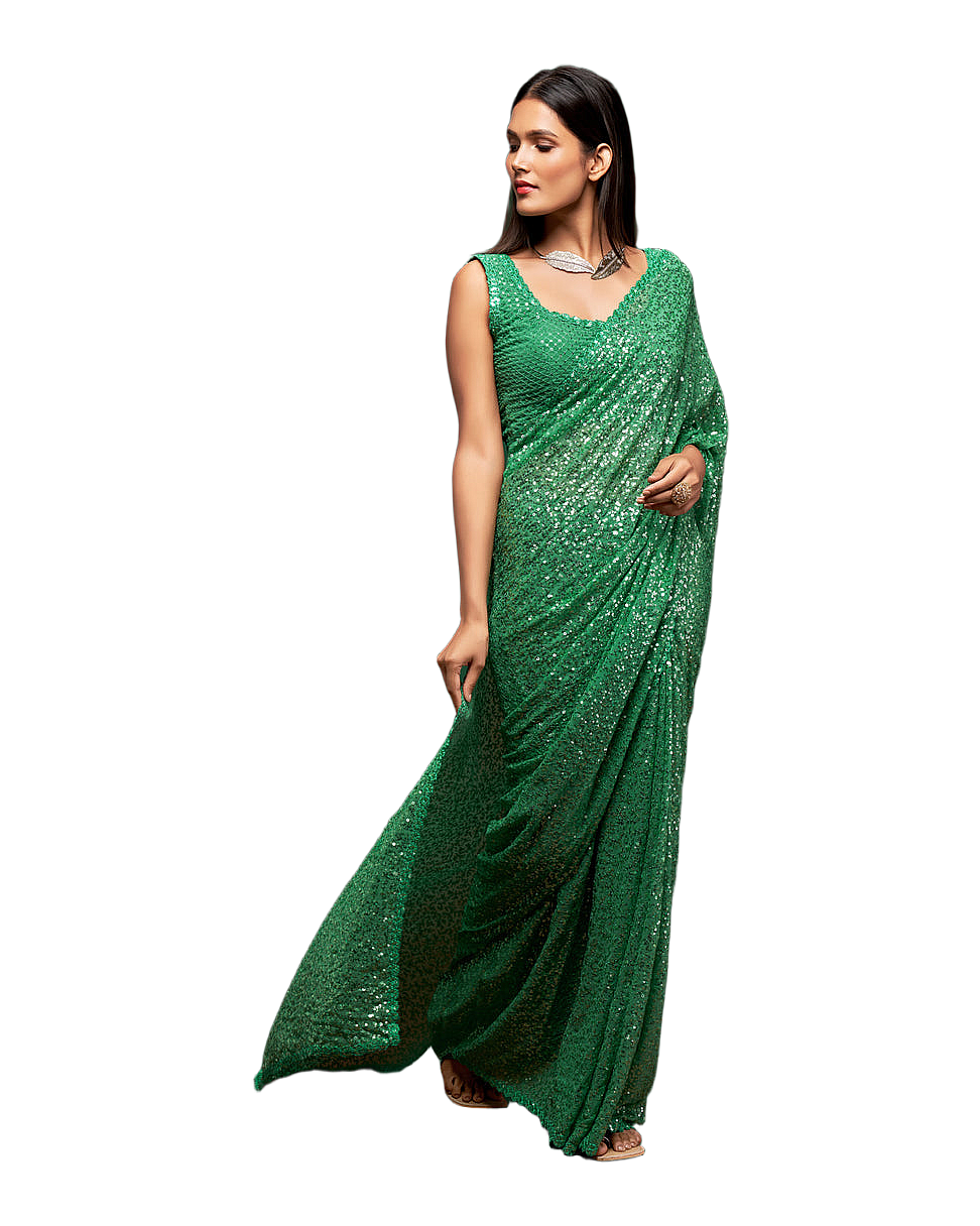 Sequin Embroidered Party Saree