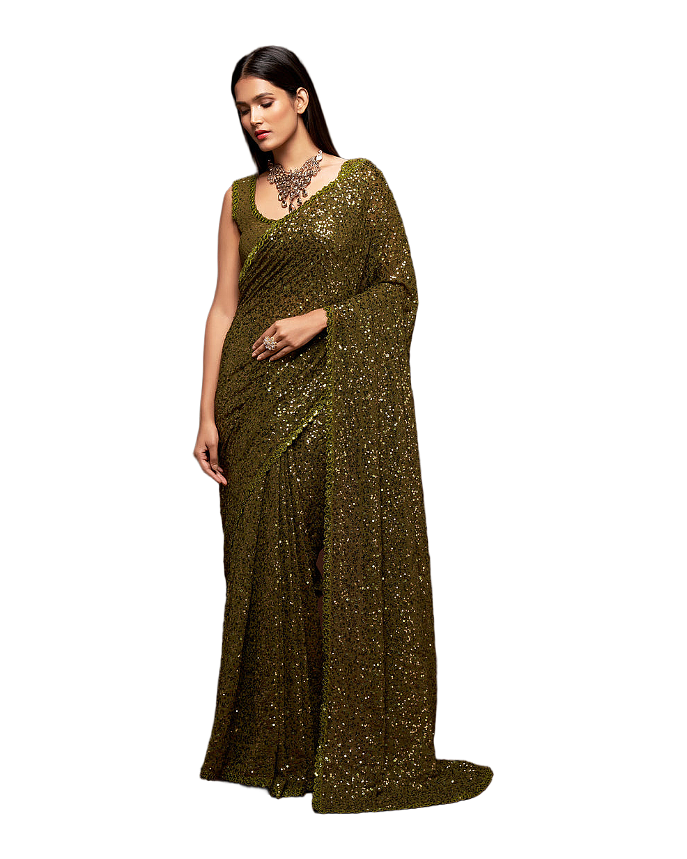 Sequin Embroidered Party Saree