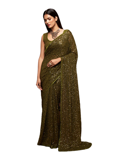 Sequin Embroidered Party Saree