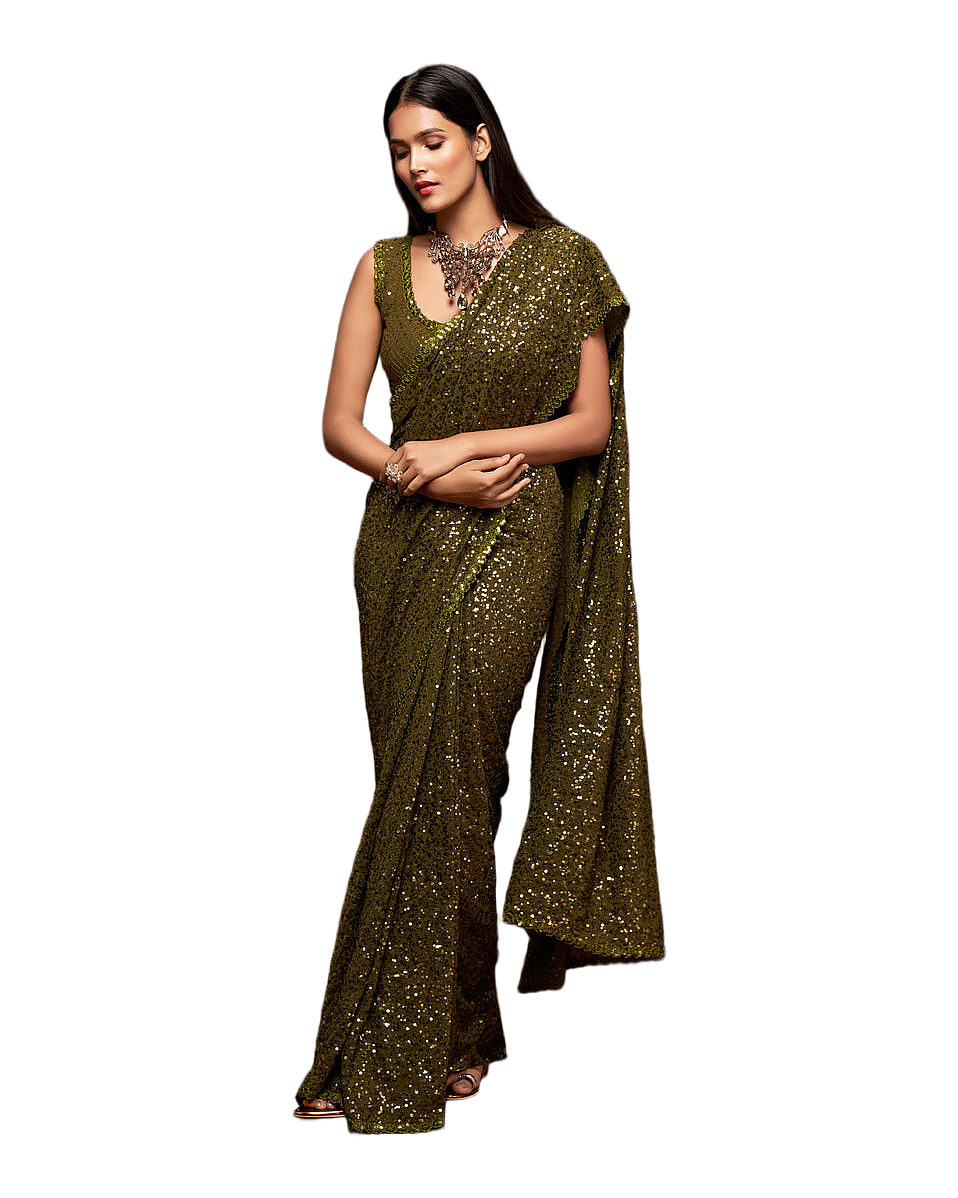 Sequin Embroidered Party Saree