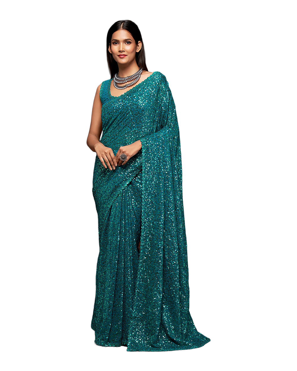 Sequin Embroidered Party Saree