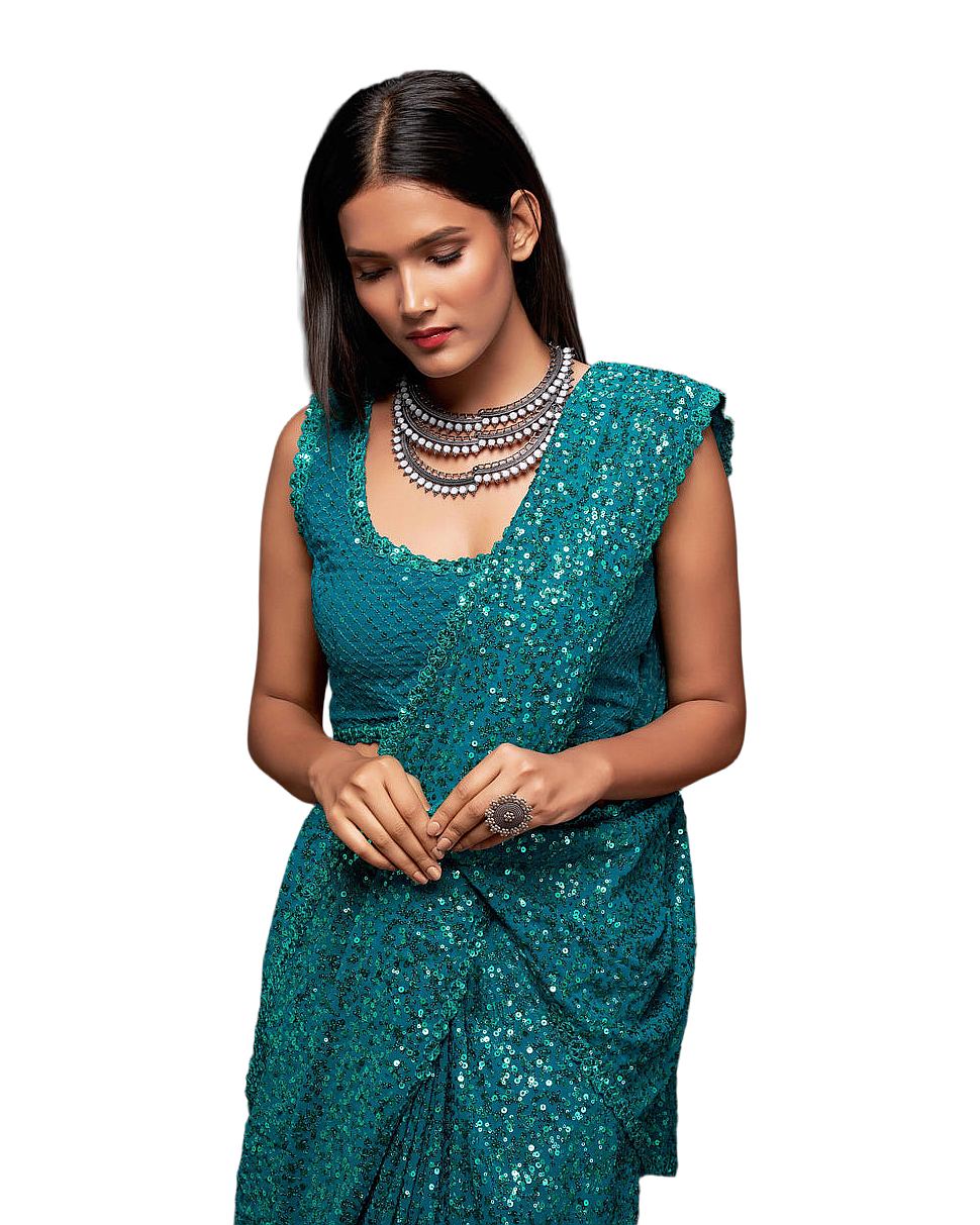 Sequin Embroidered Party Saree