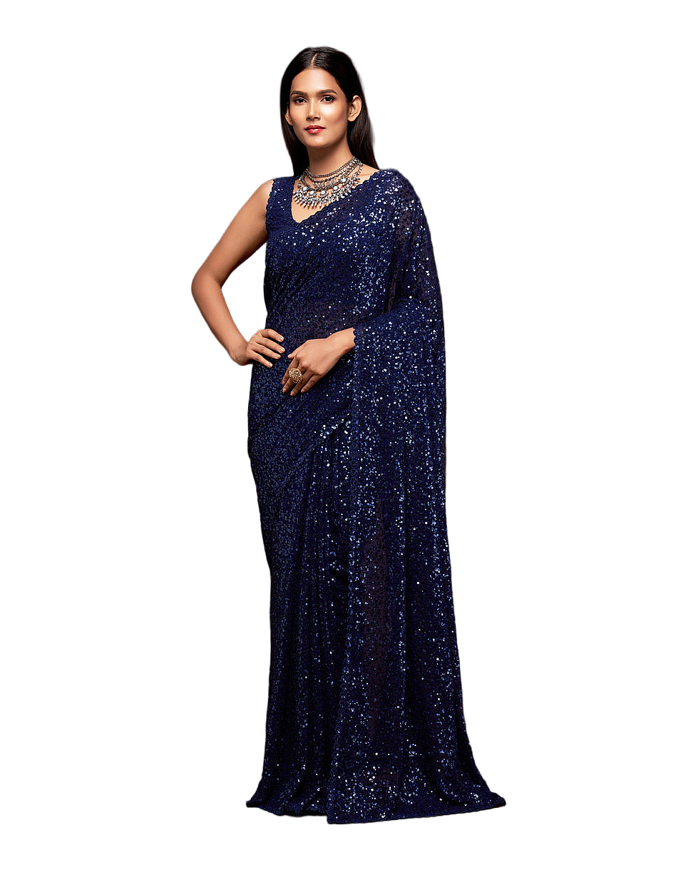 Sequin Embroidered Party Saree