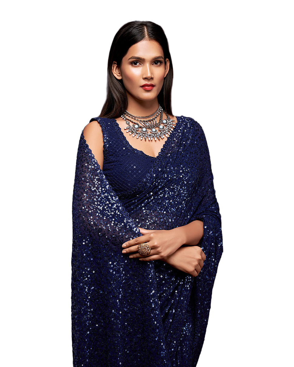 Sequin Embroidered Party Saree