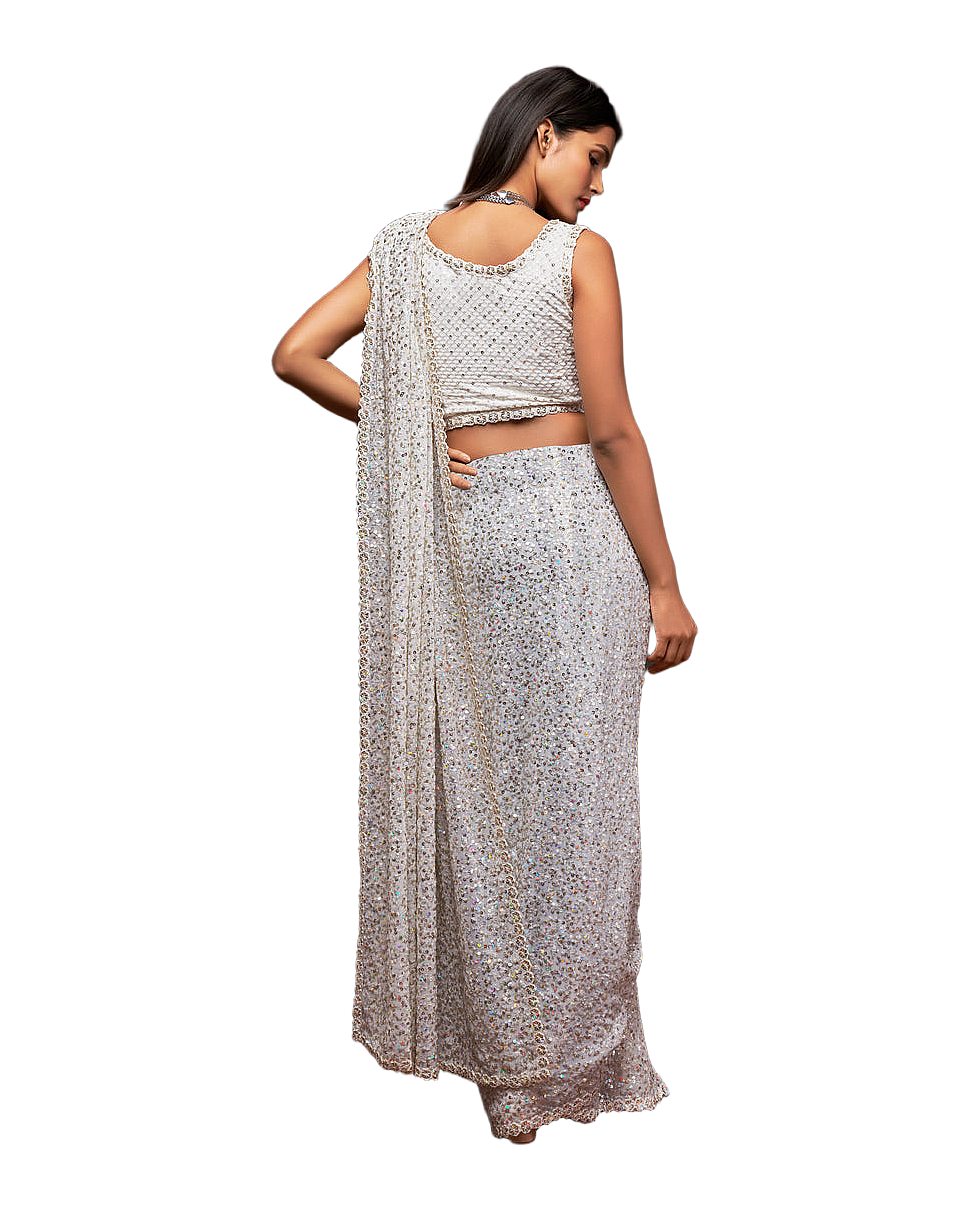 Sequin Embroidered Party Saree