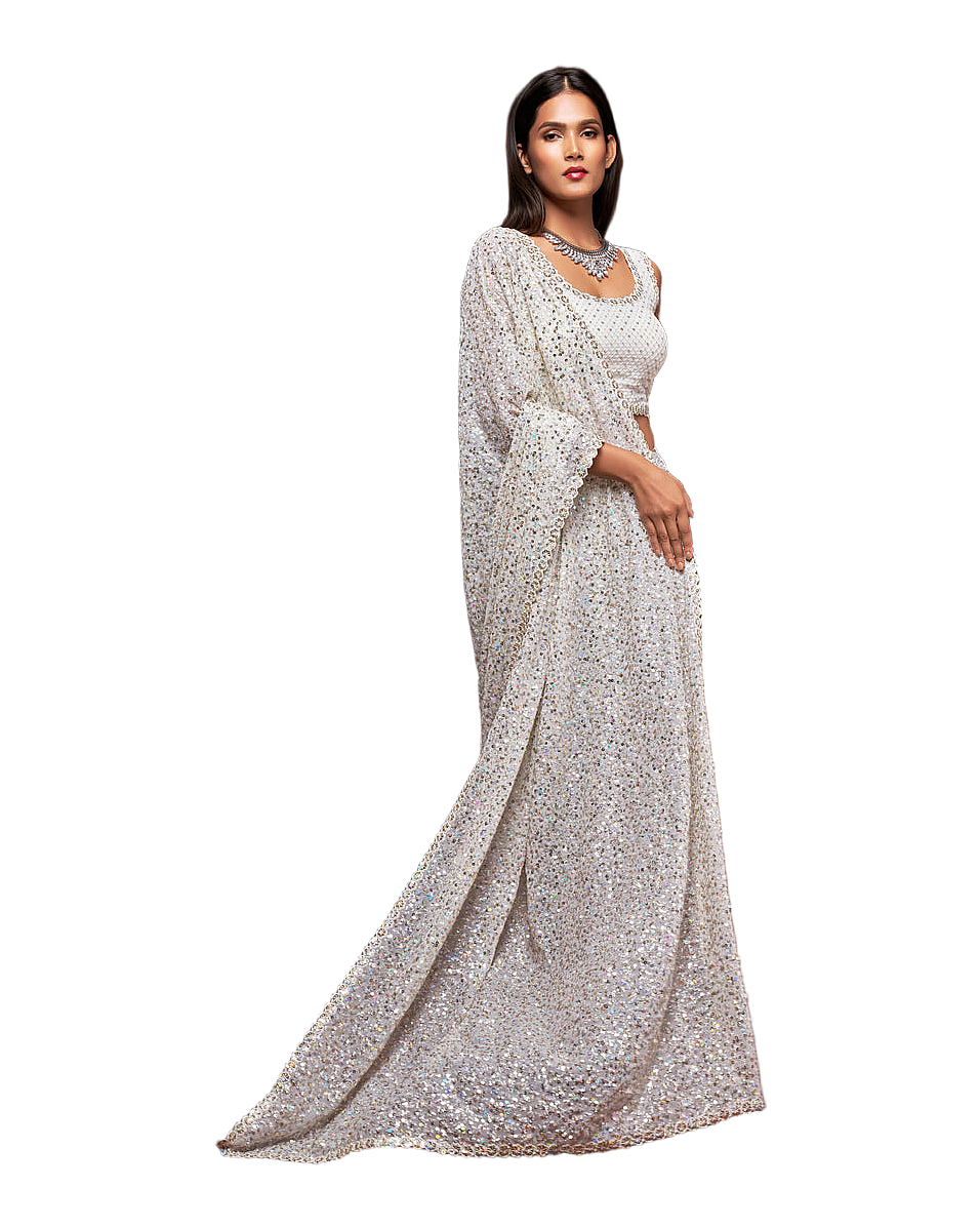 Sequin Embroidered Party Saree