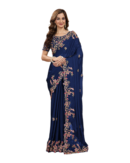 Floral Embroidered Designer Party Saree