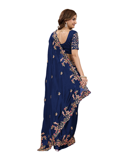 Floral Embroidered Designer Party Saree