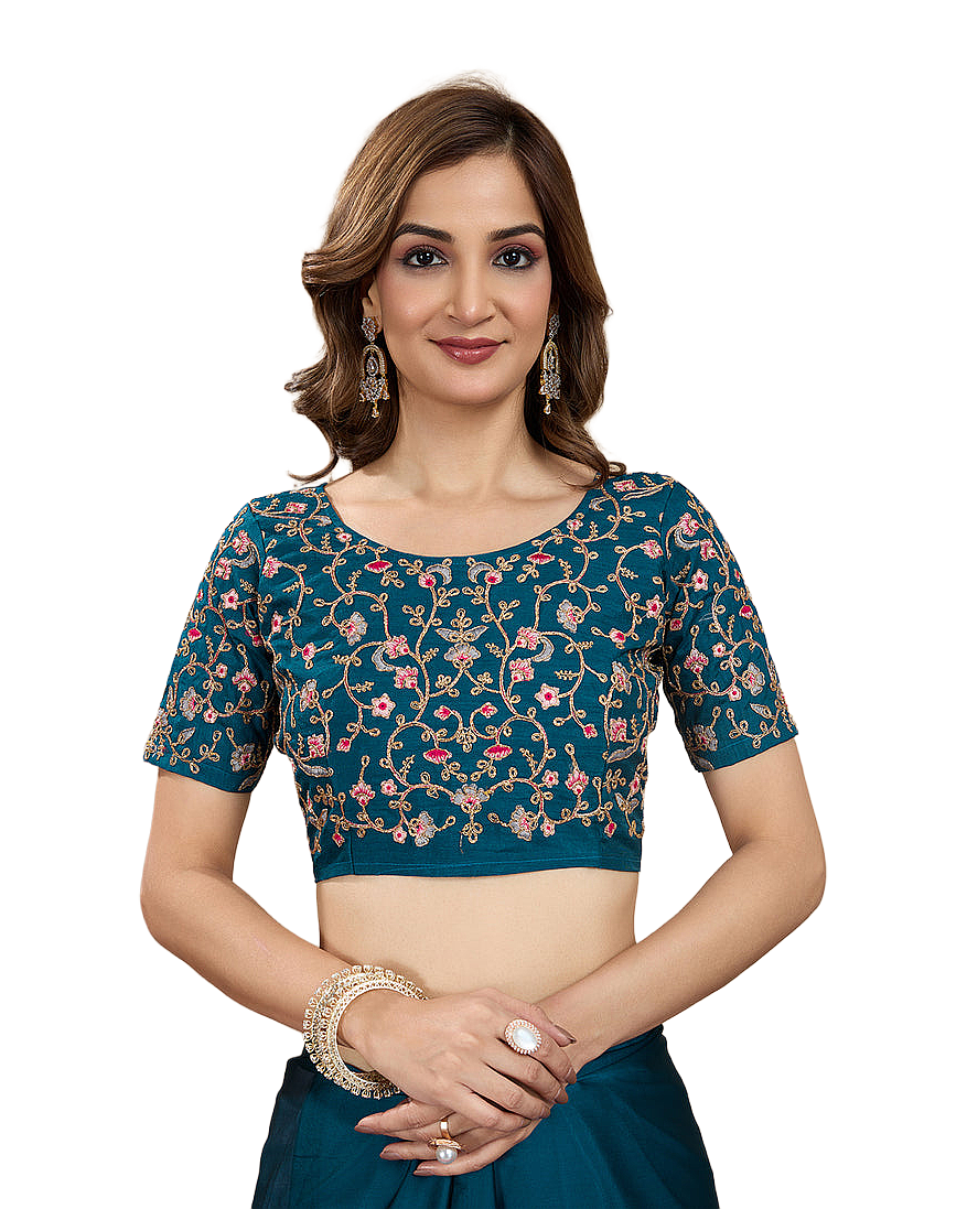 Floral Embroidered Designer Party Saree